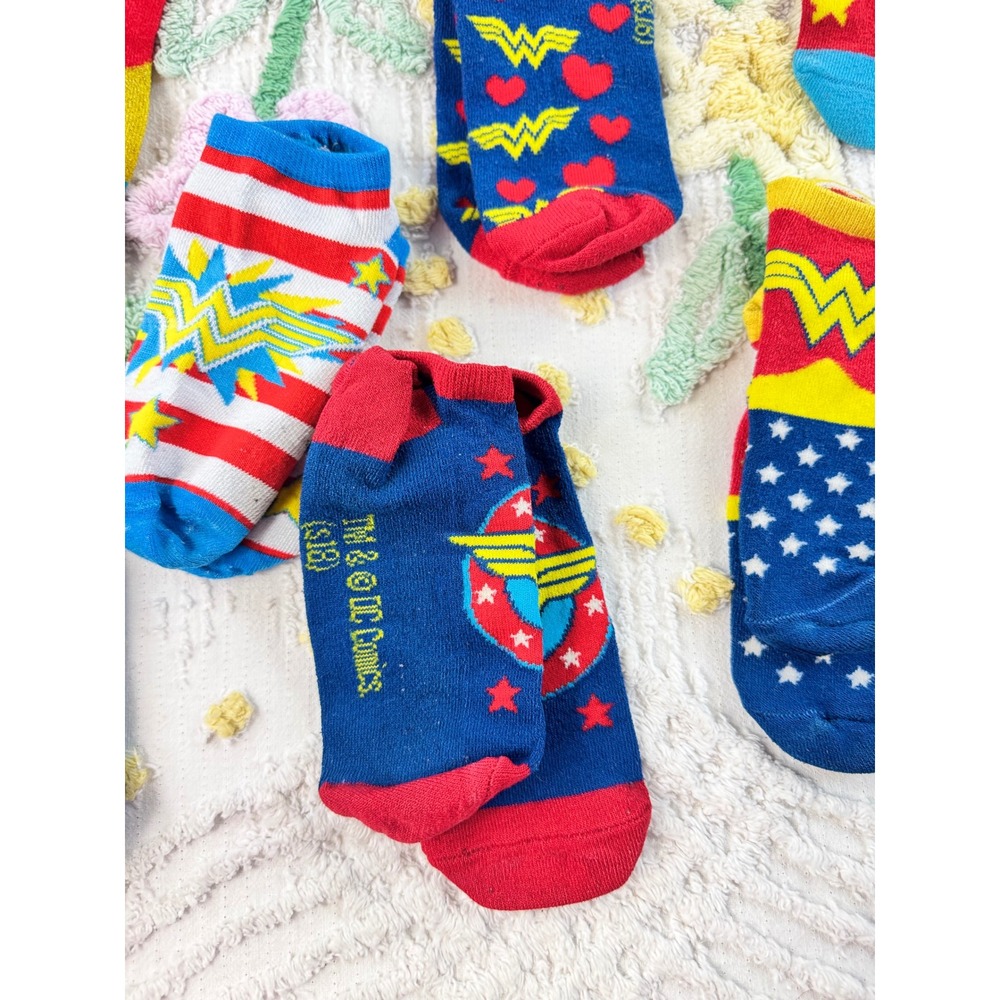 DC Comics Wonder Woman Novelty Socks Lot Ankle and Cape Knee High 6 Pairs - Picture 5 of 7